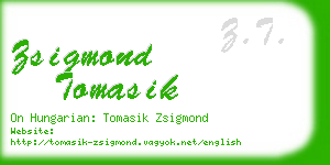 zsigmond tomasik business card